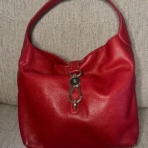 D&B Red Pebbled Leather Hobo